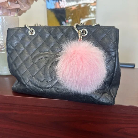Pink Fluffy Keychain Accessory - Picture 3 of 3